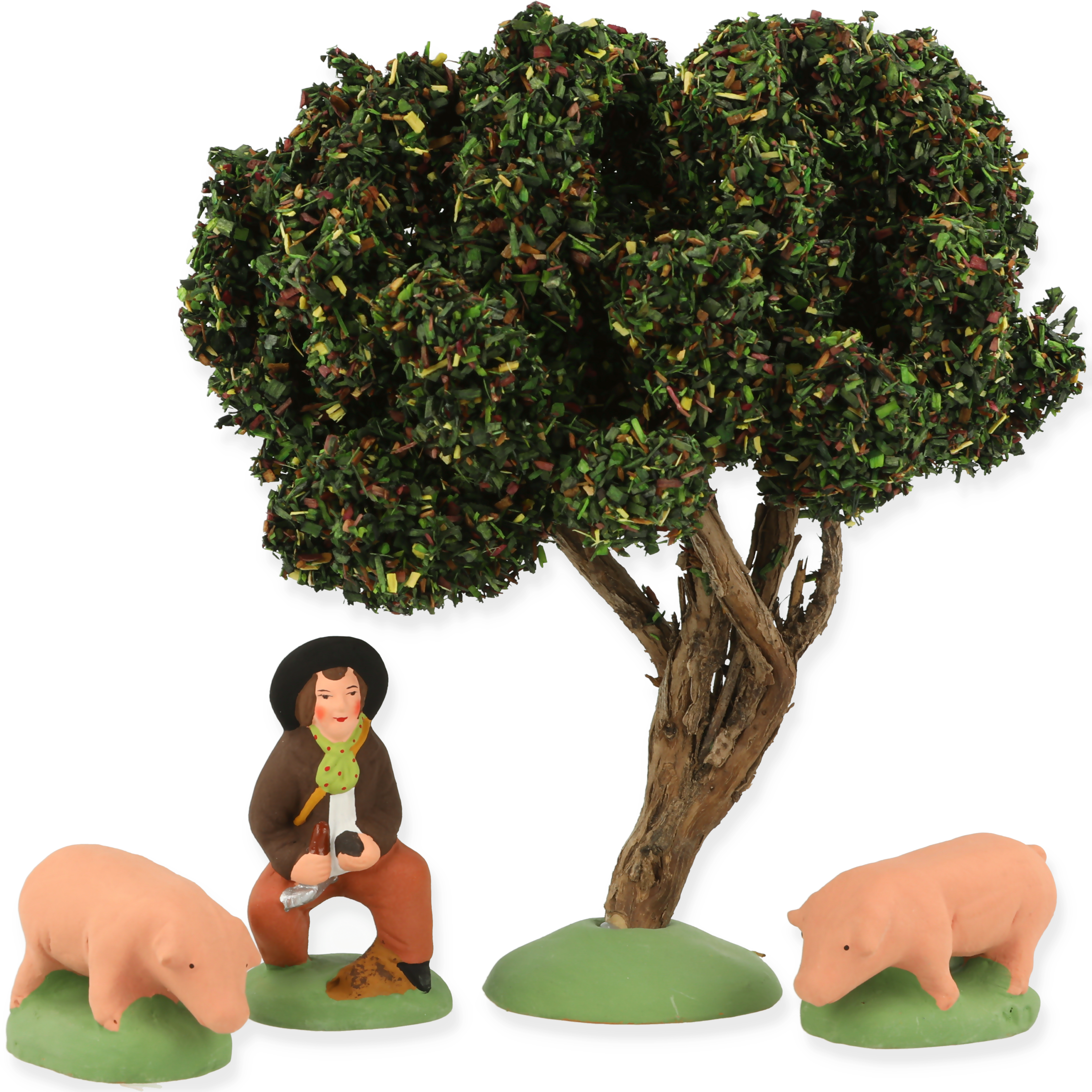 Coffret Rabassier N°2 – Scène de trufficulteur avec deux cochons truffiers (roses)