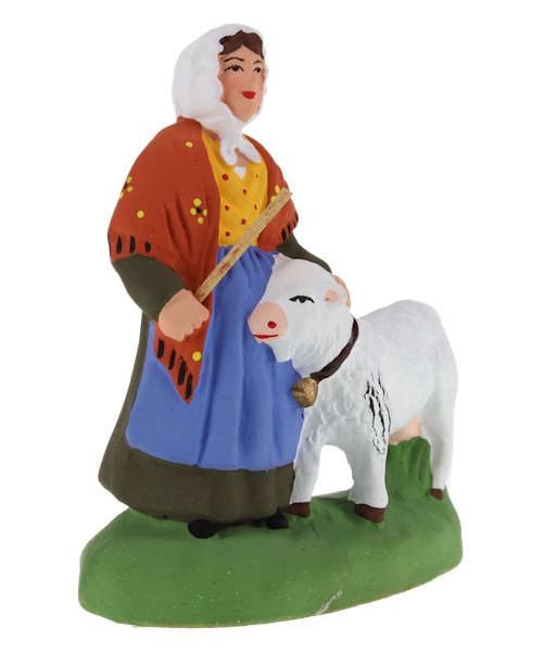 Santon de Provence Femme à la chèvre blanche N° 1