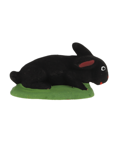 Santon de Provence Lapin couché noir N° 2