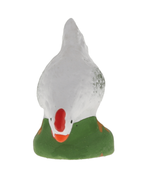 Santon de Provence Poule picorante blanche N° 2