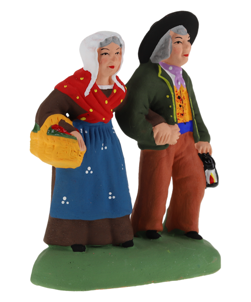 Santon de Provence Couple de vieux N° 2