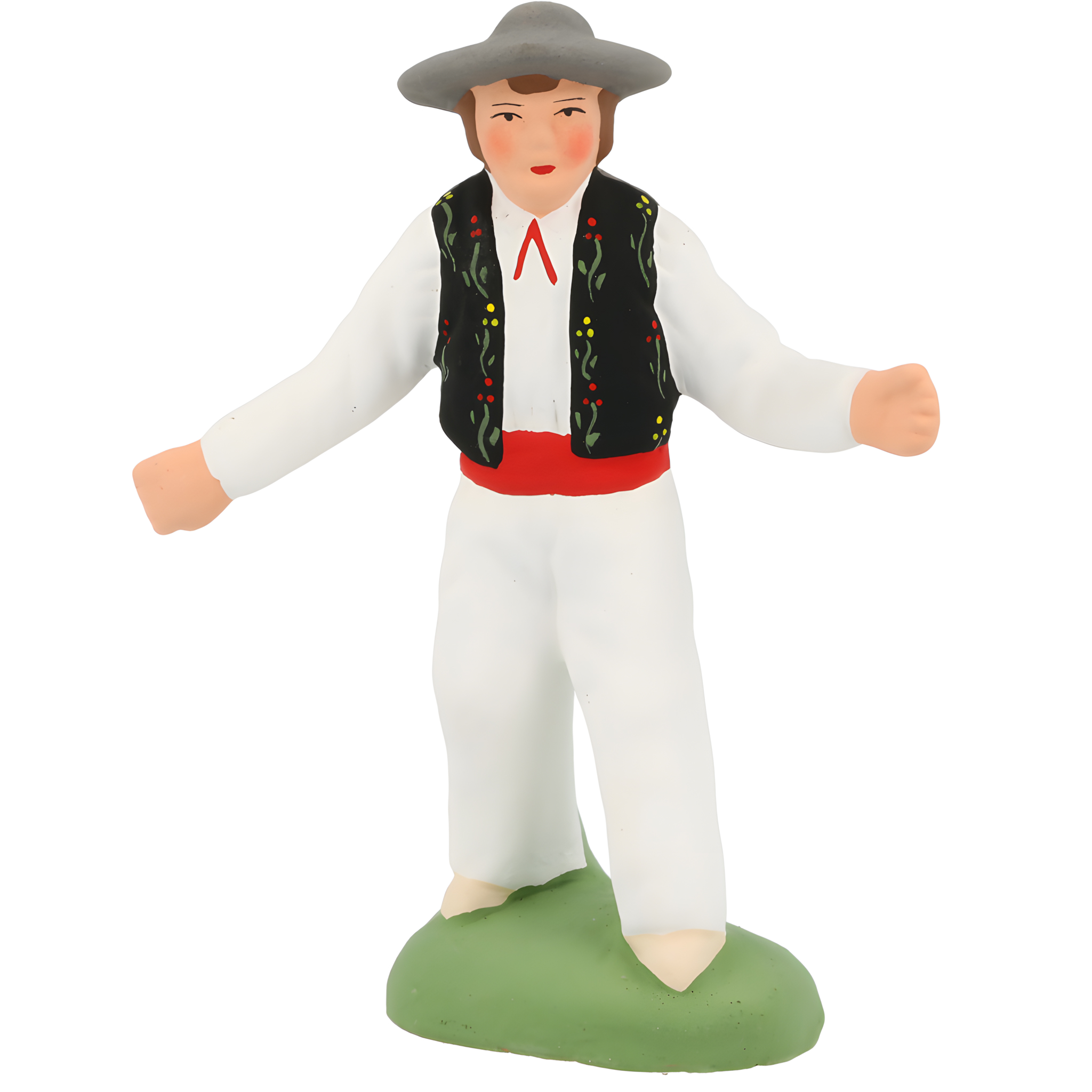 Homme Farandole avec chapeau gilet noir et pantalon blanc N° 2