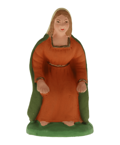 Santon de Provence Vierge Marie assise ocre n2