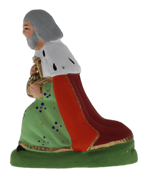 Santon de Provence Roi Mage à genoux n2