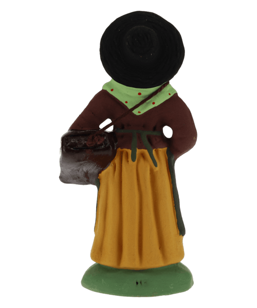Santon de Provence Femme aux rubans avec chapeau noir N° 2